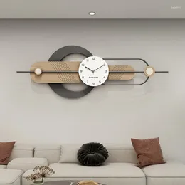 Orologi da parete Decorazione Orologio in legno Orologio di grande design elegante arte chic Estetica nordica Reloj De Pared Soggiorno