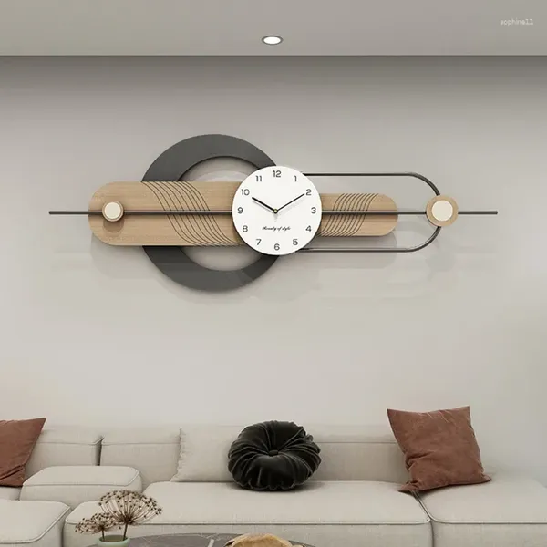 Horloges murales Décoration Horloge en bois Grand Designer Élégant Art Chic Montre Nordique Esthétique
