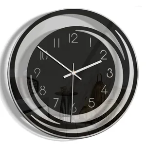 Horloges murales décoratives horloge Art clair silencieux sans tic-tac noir maison bureau école Vintage rond acrylique 28 cm de diamètre