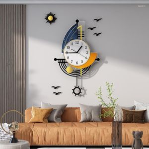 Wandklokken Decoratieve Klok Navigatie Zeilboot Creatief Ontwerp Interieur Horloge Decoratie Woonkamer Achtergrond