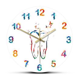 Horloges murales Horloge d'impression aquarelle de soins dentaires utilisés pour le décorative du logo professionnel de l'art dans les cliniques Q240509