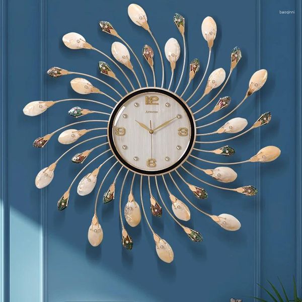 Relojes de pared Reloj de diseño EE. UU. Elegante Mesa grande al aire libre Arte Mural Reloj Orologio Da Parete
