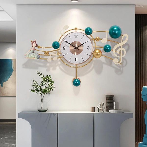 Horloges murales Design silencieux minimaliste Restaurant montre de mode nordique luxe Art Mural numérique Reloj De Pared décor à la maison