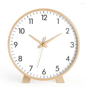 Horloges murales Horloge de bureau Ornements Placé Table Pendule étudiant en bois massif