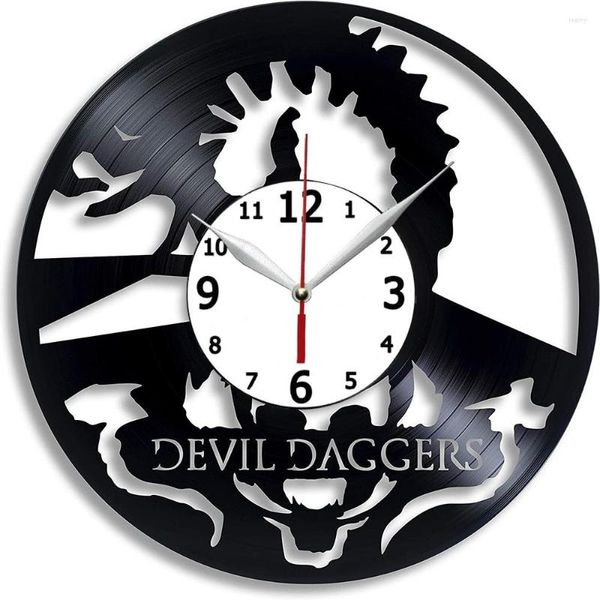 Horloges murales Devil Daggers Horloge avec l'image de l'acteur First-Person Shooter Video Game Art Gift For