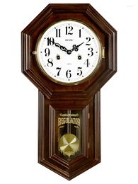 Wandklokken Digitale Grote Klok Vintage Stille Houten Mechanische Woonkamer Slinger Reloj Pared Home Decor