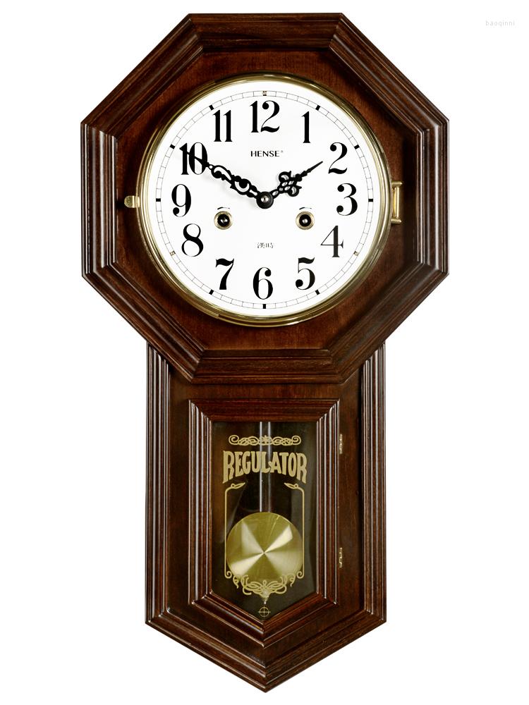 Relógios de parede Relógio grande digital Vintage silencioso de madeira mecânica Sala de estar Pêndulo Reloj Pared Decoração de casa