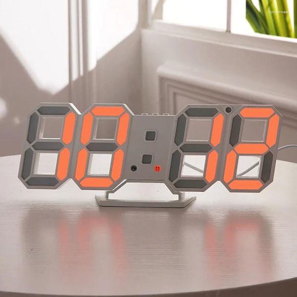 Relojes de pared Reloj digital 3d Led con control remoto de temporizador de cuenta regresiva / contador de números de 6 