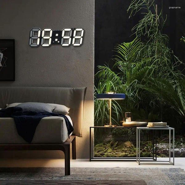 Horloges murales Horloge numérique Glowing Night Mode Luminosité Table électronique réglable Intelligent