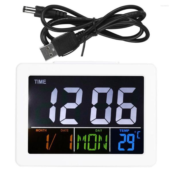 Relojes de pared, reloj Digital, alarma LCD, práctico escritorio, pantalla de temperatura, pantalla grande, decoración del hogar para uso