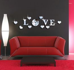 Wandklokken digitale klok romantische liefde sterren decor 3d topkwaliteit woonkamer stickers grote decoratieve moederdag