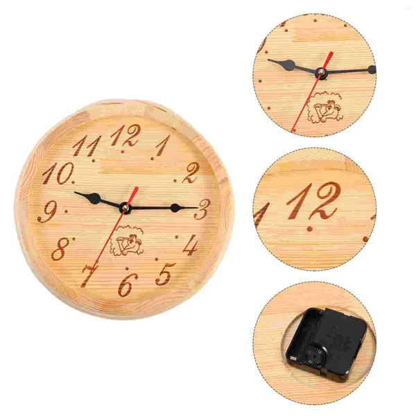 Horloges murales Horloge numérique Sauna Chambre en bois Minuterie décorative Sablier Suspendu Équipement à vapeur