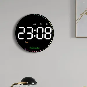 Horloges murales Corloge numérique avec affichage de datte à la batterie de 10 pouces de télécommande d'alarme colorée pour le bureau de la chambre
