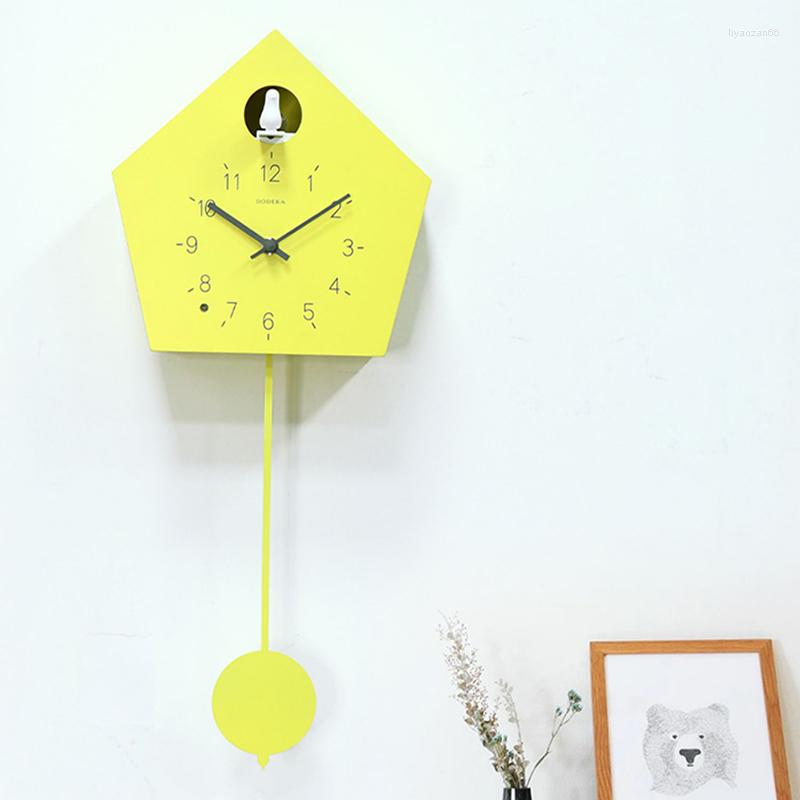 Wall Clocks Digital Cuckoo Pendulum Clock Modern Time Silent Aesthetic Battery Kitchen Bathroom Horloge Murale Home Decor