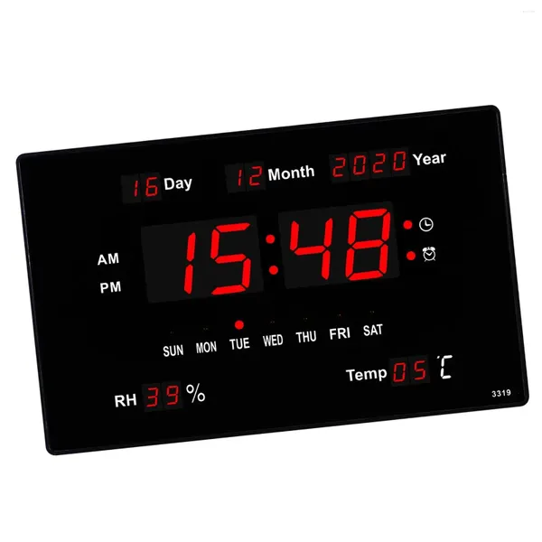 Horloges murales Horloge électronique numérique Minuterie LED Table de température d'affichage