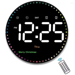 Wandklokken Digitale grote klok met afstandsbediening 10 inch kleurrijke LED-display Tijd Datum Temp Week