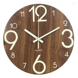 Relojes de pared Número digital Reloj 3D Resplandor silencioso Acrílico oscuro Luminoso Colgante Breve silencioso