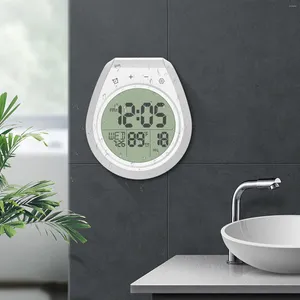 Horloges murales Horloge de douche numérique Compte à rebours Minuterie Grand écran LCD Ventouse Trou de suspension avec température pour adultes enfants