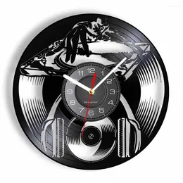 Horloges murales Disc Jockey Mix DJ Record Clock pour Bar Pub Music Club Rétro Disque Artisanat Rouleau Cadeau