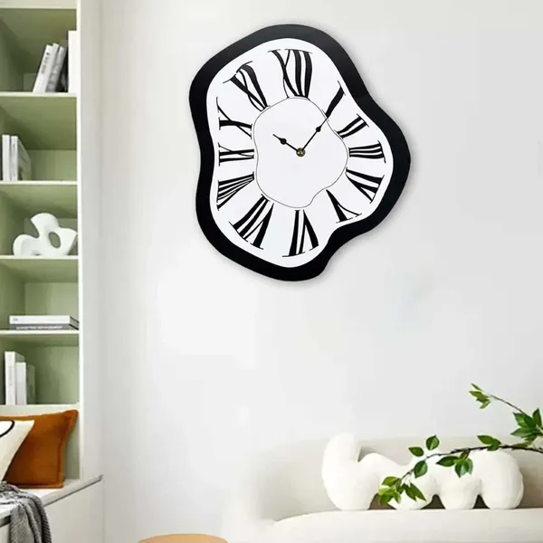 Relojes de pared Reloj distorsionado Acrílico Montaje de lujo Nordic Maximalist Moderno Creativo Fusión para el hogar Mesa Escritorio Oficina Estante