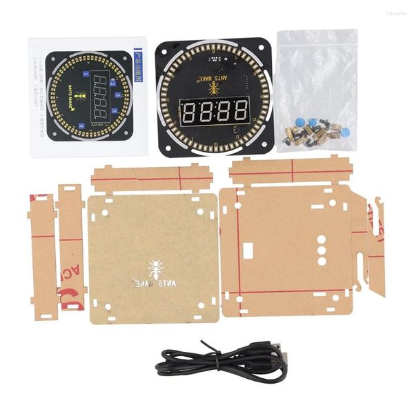 Relojes de pared Diy giratorio Módulo de pantalla LED digital de 4 digital Kit de reloj electrónico 51 SCM Aprendizaje