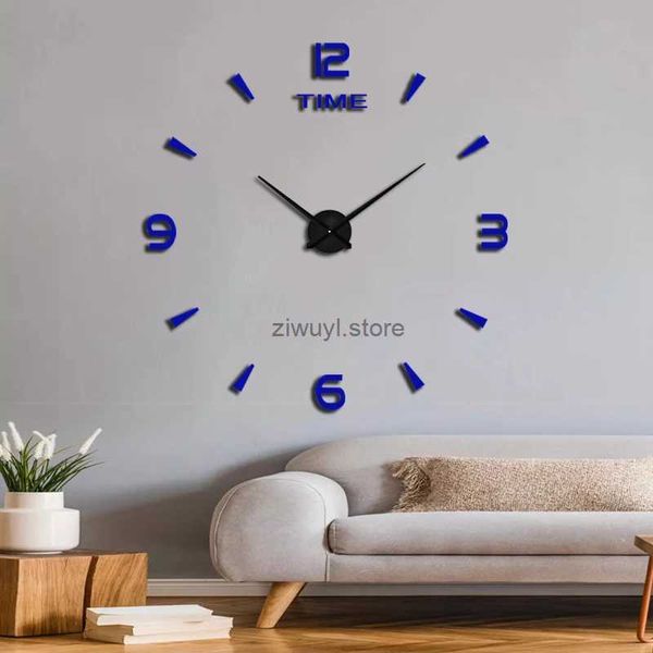Relojes de pared DIY Relojes de pared Reloj con efecto espejo 3D Etiqueta de pared acrílica Arte Sala de estar Decoración del hogar Diseño moderno Reloj de aguja de cuarzo