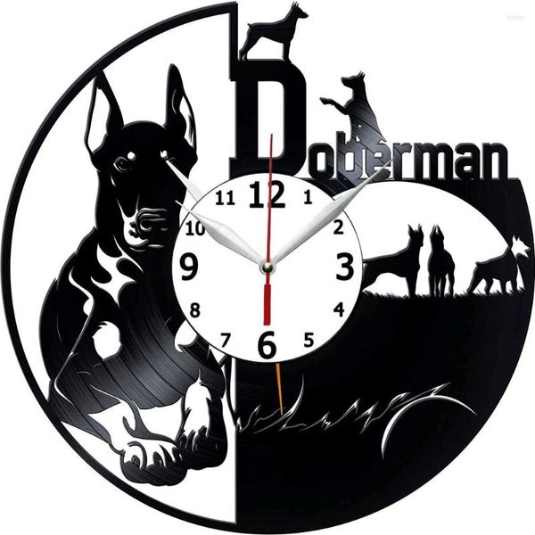 Horloges Murales Horloge Doberman Dobermans 12