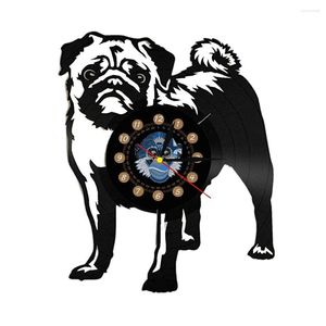 Horloges murales chien Record horloge race Silhouette ombre montre suspendue en LP pour cadeau amoureux des animaux de compagnie