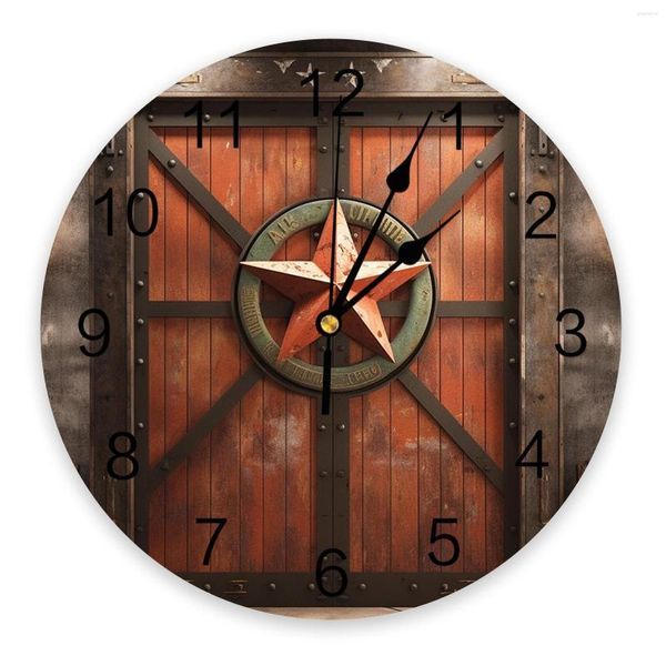 Relojes de pared puerta puerta de hierro reloj de cocina grande comedor de cocina redonda de dormitorio silencioso reloj colgante