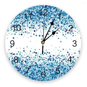 Horloges murales Dot Circle Blue Clock Design moderne Salon Décoration Cuisine Muet Montre Home Décor intérieur