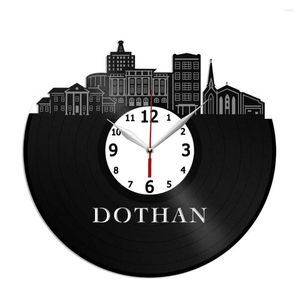 Horloges murales Dothan AL Skyline Art Clock 12 pouces - Idée de décoration de chambre à la maison Cadeau fait main pour un ami
