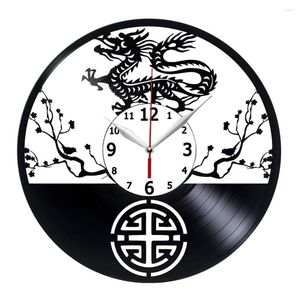 Horloges murales Dragon Rustic Art Clock Chinese Laser Cut Home Kitchen Living Room Lover