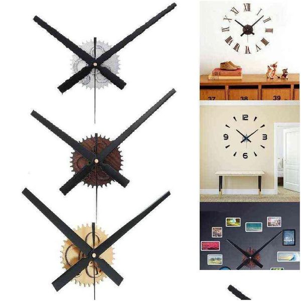 Horloges murales Dreamburgh 3D horloge créative en bois engrenage bricolage quartz mouvement mécanisme réparation ensemble 3 couleurs décor à la maison kit pièces outil H12 Dhaum