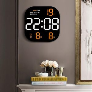 Wandklokken Dual Remote Clock Room Control Screen Smart Brightness Alarm Decor Electronic Large Living Digital