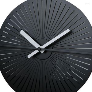 Horloges murales Dynamic Gear Clock Piéton Courant 12 pouces Noir Métal Silencieux Salon