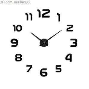 Horloges Murales E-COEUS Acrylique + Eva Horloges Murales Simple Face Circulaire Style Antique 9 mm Feuille Décorer Salon L Horloge Murale Décor À La Maison Z230707