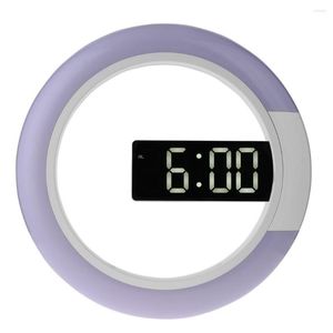 Horloges murales électroniques 7 couleurs réveil numérique veilleuse table LED miroir luminosité pour la maison