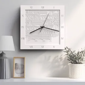 Horloges murales élégante maison horloge décoration main cadeau blanc salon rond moderne mode batterie bureau reloj décor