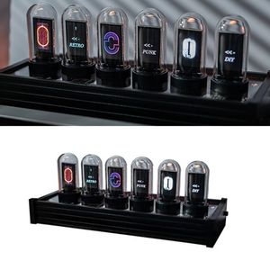 Wandklokken Elekstube IPS Nixie Tube Digitale klok Elektronische kalender 6 Bit LCD voor Tijd Po Display Creatief Retro Bureau Deco 230721