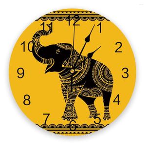 Horloges murales motif éléphant Design chambre horloge grande cuisine moderne salle à manger montres rondes salon montre décor à la maison