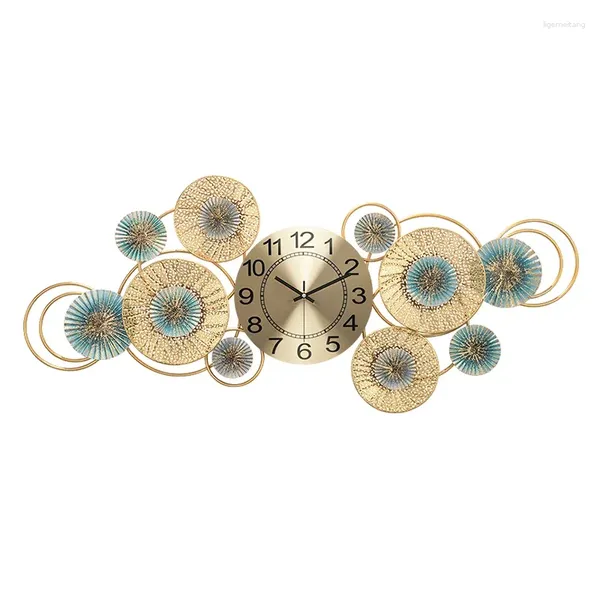 Horloges murales Horloge d'or européenne surdimensionnée coréenne 1950 style américain designer moderne métal silencieux haut de gamme relojes de pared décor