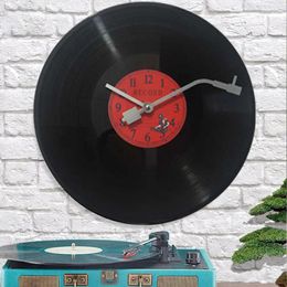 Relojes de pared Reloj ultra silencioso retro nostálgico europeo Personalidad de grabación Cafe Bar Decorativo