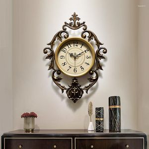 Wandklokken Europese Retro Smeedijzeren Klok Woonkamer Creatieve Stille Quartz Horloge Thuis Entree El Lobby Decoratief