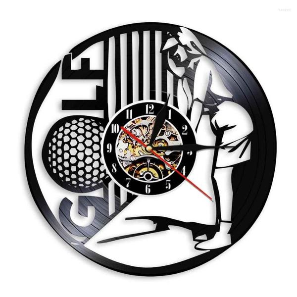 Horloges murales Exclusif Moderne Jouer Golf Record Montre Sport Horloge Art Silencieux Décor À La Maison Unique Cadeau Original Pour Joueur