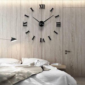 Wandklokken mode 3d Big Size Clock Mirror Sticker Diy Brief woonkamer Decor ontmoeting Home