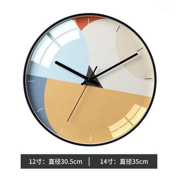 Relojes de Pared moda abstracta creativa Metal Simple silencioso Reloj decorativo Pared Reloj Round50WC1