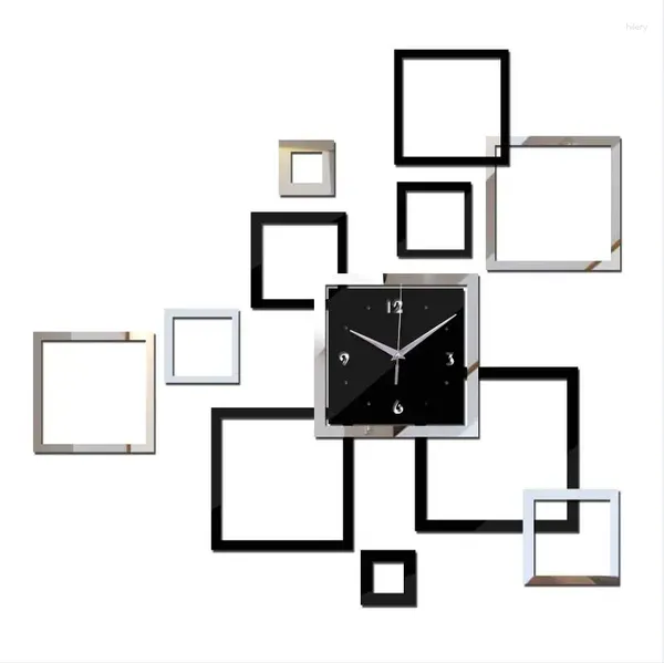 Horloges murales Design de mode Diy montres miroir décoration de maison de matériaux acryliques