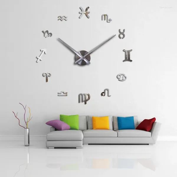 Horloges murales Mode DIY Horloge Europe 3D Big Quartz Montre Salon Grande Maison Décorative Nature Morte Autocollants Circulaires