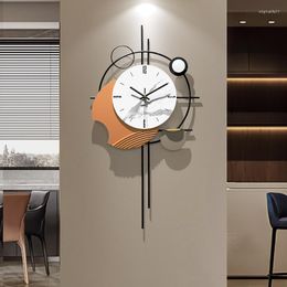 Horloges murales mode grande horloge salon Art nordique luxe silencieux mécanisme créatif Design moderne Reloj Pared décor à la maison
