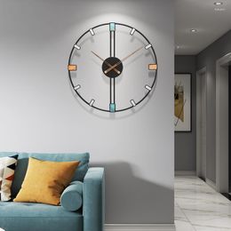 Wandklokken Mode Grote Klok Modern Design Creatieve Luxe Metaal Woonkamer Mechanisme Reloj De Pared Woondecoratie 50